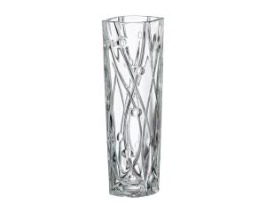 BOHEMIA LABYRINTH Wazon Szklany Na Kwiaty 25,5 cm Nowoczesny Flakon