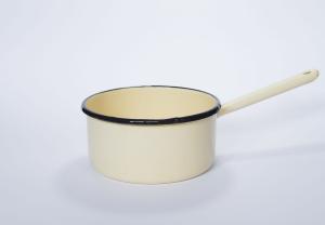 Rondel emaliowany kremowy z trzonkiem 20 cm Elo-Pol