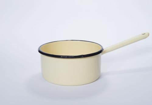 ELO POL Rondel emaliowany kremowy z trzonkiem 20 cm